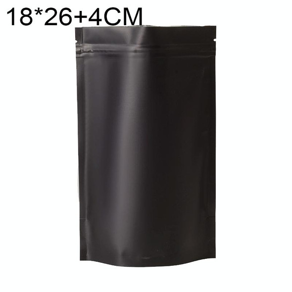 100 PCS/Set Matte Aluminum Foil Snack Stand-up Pouch, Size:18x26+4cm(Black)
