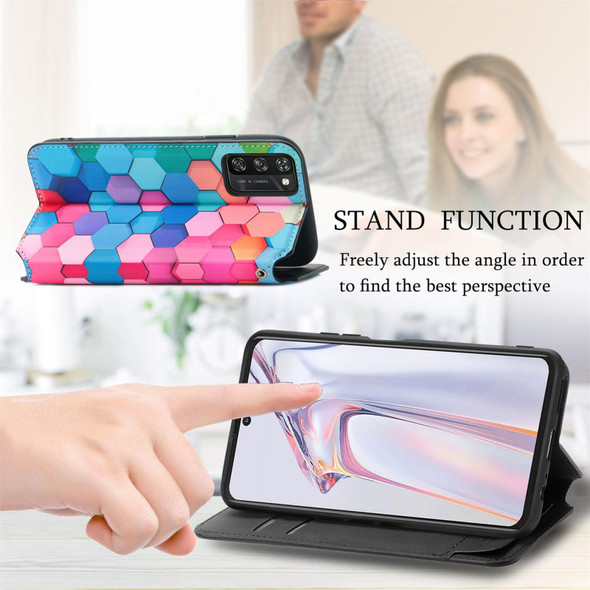 Blackview A100 Colorful Magnetic Horizontal Flip PU Leatherette Case with Holder & Card Slot & Wallet(Colorful Cube)