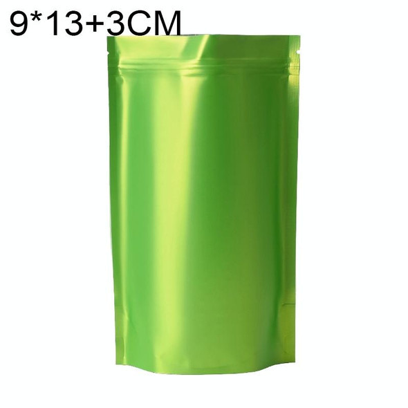 100 PCS/Set Matte Aluminum Foil Snack Stand-up Pouch, Size:9x13+3cm(Green)
