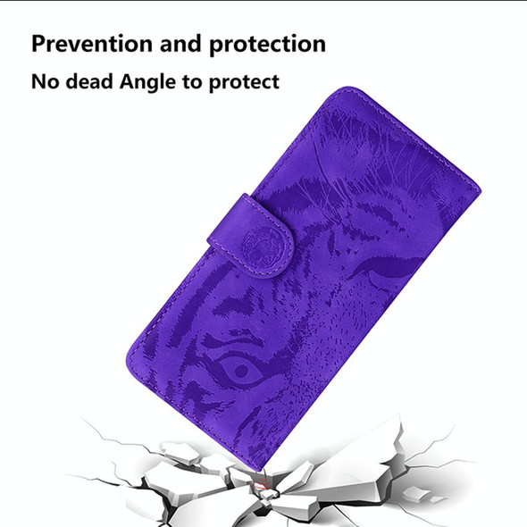 Xiaomi 12 / 12X Tiger Embossing Pattern Horizontal Flip Leather Phone Case(Purple)