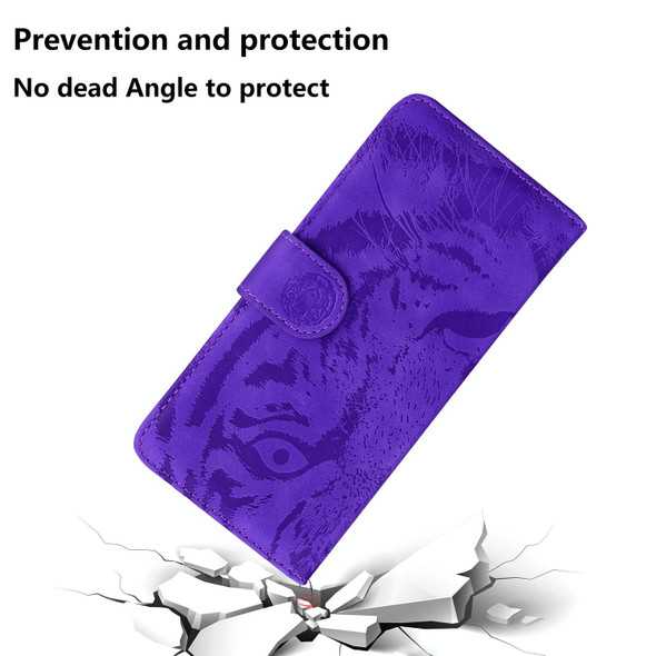 Xiaomi 12 / 12X Tiger Embossing Pattern Horizontal Flip Leather Phone Case(Purple)