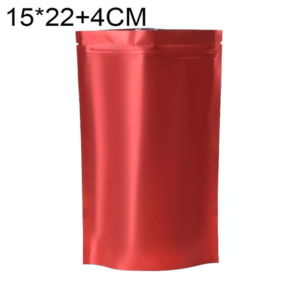 100 PCS/Set Matte Aluminum Foil Snack Stand-up Pouch, Size:15x22+4cm(Red)