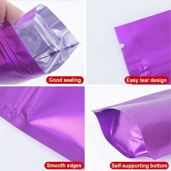 100 PCS/Set Matte Aluminum Foil Snack Stand-up Pouch, Size:15x22+4cm(Pink)