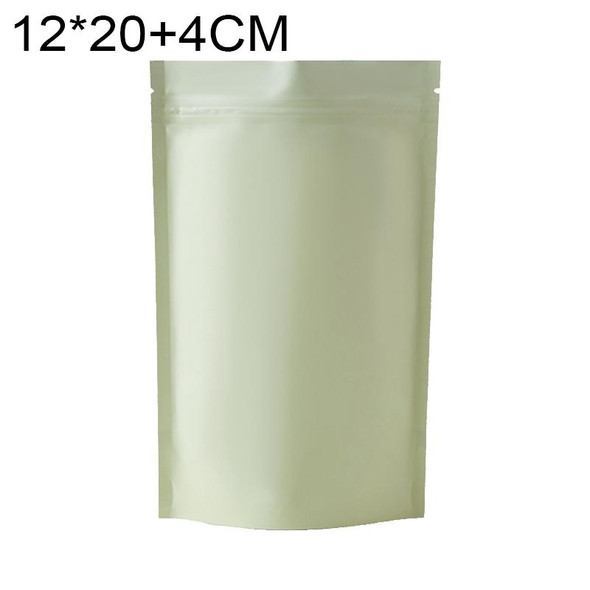 100 PCS/Set Matte Aluminum Foil Snack Stand-up Pouch, Size:12x20+4cm(Beige Yellow)