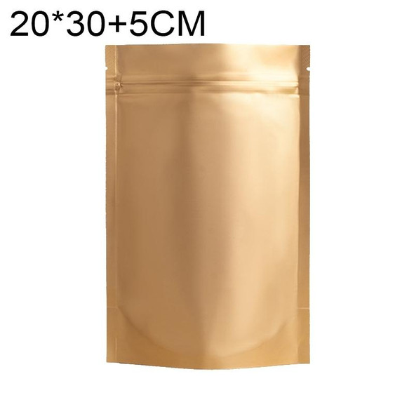 100 PCS/Set Matte Aluminum Foil Snack Stand-up Pouch, Size:20x30+5cm(Gold)