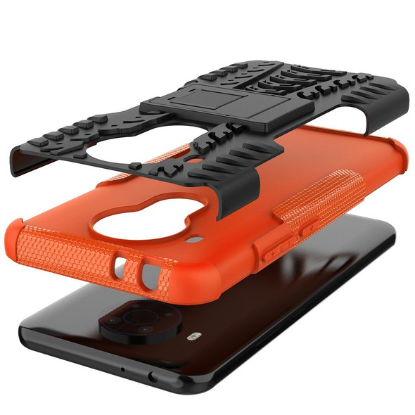 Nokia 3.4 / 5.4 Tire Texture Shockproof TPU+PC Protective Case with Holder(Orange)