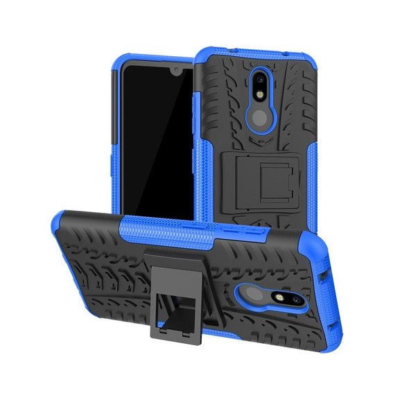 Tire Texture TPU+PC Shockproof Case for Nokia 3.2, with Holder (Blue)