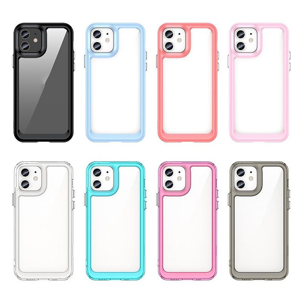 Colorful Series Acrylic + TPU Phone Case - iPhone 12(Transparent Black)