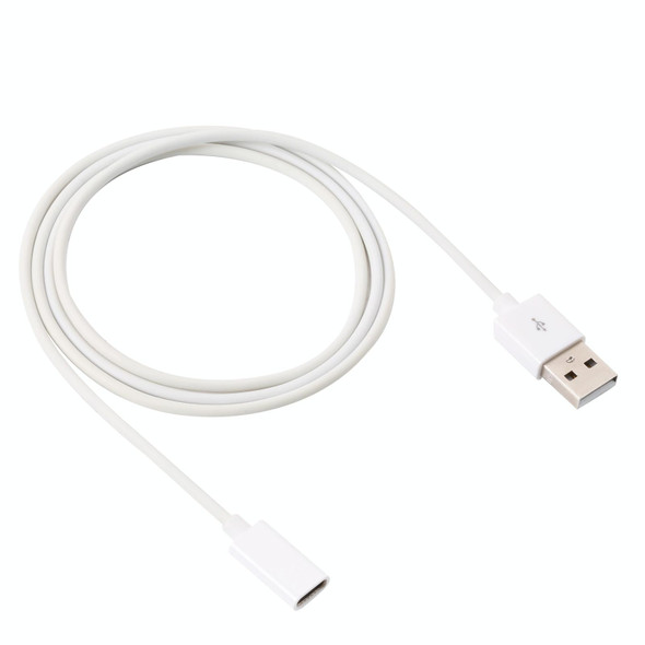 USB Male to USB-C / Type-C Female Adapter Cable, Length: 1m(White)