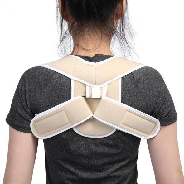 Adjustable Upper Back Shoulder Support Posture Corrector Adult Corset Spine Brace Back Belt, Size:M(Skin Color)