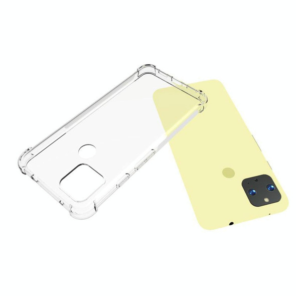 Google Pixel 4a 5G Shockproof Non-slip Thickening TPU Phone Case(Transparent)