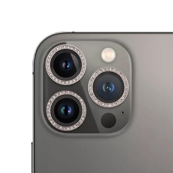 9H Point Drill Camera Lens Protector Circle - iPhone 13 Pro Max / 13 Pro(Silver)