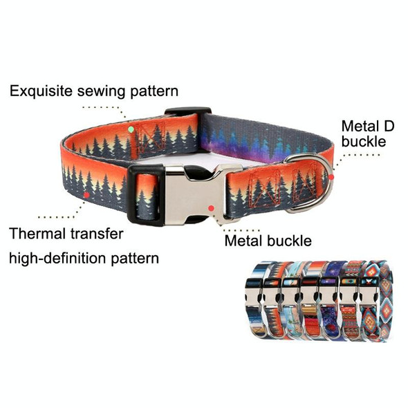 2 PCS Pet Ethnic Style Polyester Cotton Print Pattern Collar, Size: S: 1.5x27-43cm(Summer Beach)