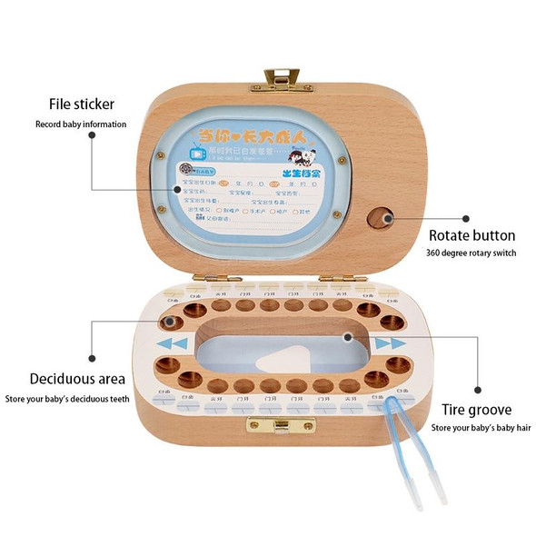 Creative Wooden Children TV Set Deciduous Tooth Preservation Box Baby Teeth Tooth House Storage Box