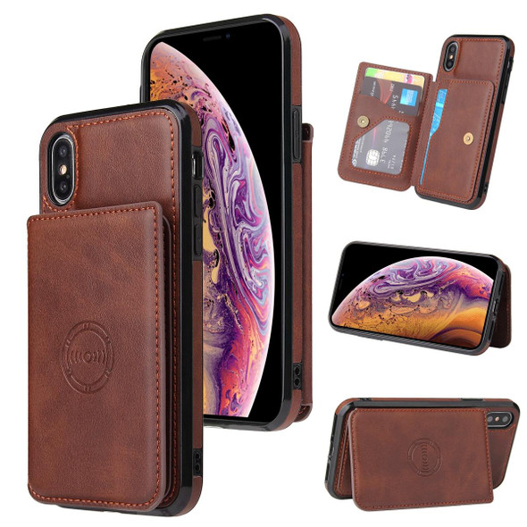 Calf Texture Magnetic Case - iPhone XS Max(Coffee)