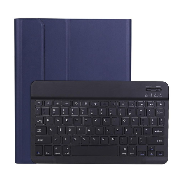 A11B Lambskin Texture Ultra-thin Bluetooth Keyboard Leatherette Case with Pen Holder - iPad Air 5 2022 / Air 4 2020 10.9 & Pro 11 inch 2021 / 2020 / 2018(Blue)