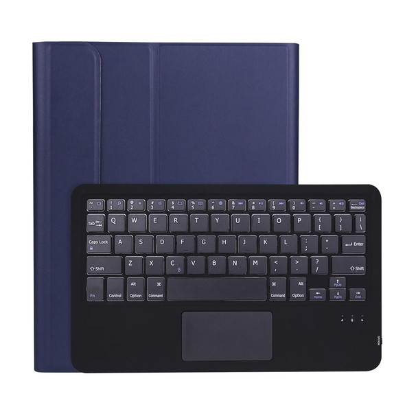 A11B-A Lambskin Texture Ultra-thin Bluetooth Keyboard Leatherette Case with Pen Holder & Touchpad - iPad Air 5 2022 / Air 4 2020 10.9 & Pro 11 inch 2021 / 2020 / 2018(Blue)