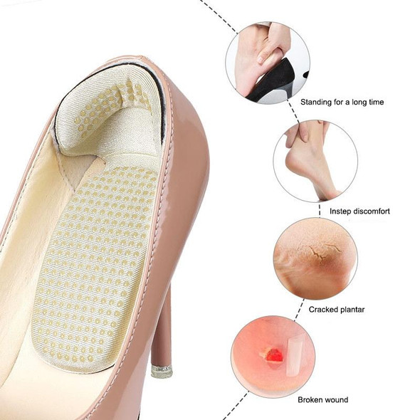5 Pairs 061 High-heeled Shoes Sponge Glue Soft Anti-abrasion Anti-slip Heel Protective Sticker(Apricot)