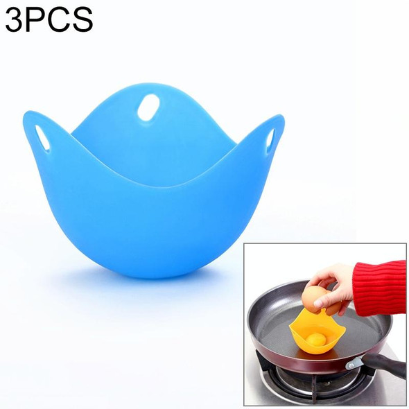 3 PCS Silicone Egg Cooker Egg Bracket Kitchen Tools Pancake Cookware Bakeware Steam Eggs Plate Tray Blue