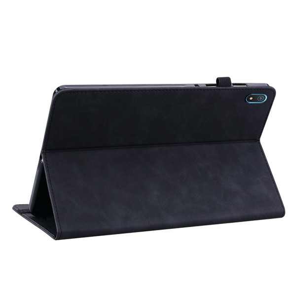 Nokia T20 10.4 2021 Skin Feel Solid Color Zipper Leather Tablet Case(Black)