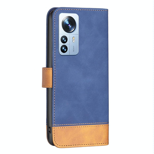 Xiaomi 12 Pro BF11 Color Matching Skin Feel Leather Phone Case(Blue)