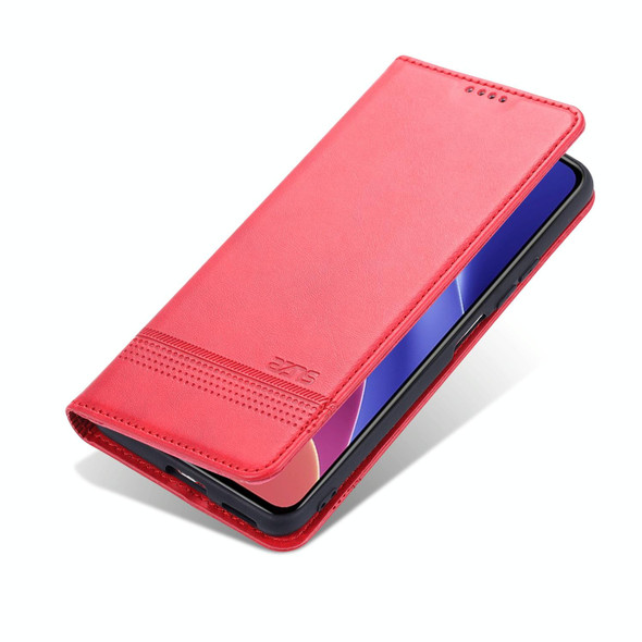 Xiaomi Redmi K40 Pro AZNS Magnetic Calf Texture Horizontal Flip Leather Case with Card Slots & Holder & Wallet(Red)