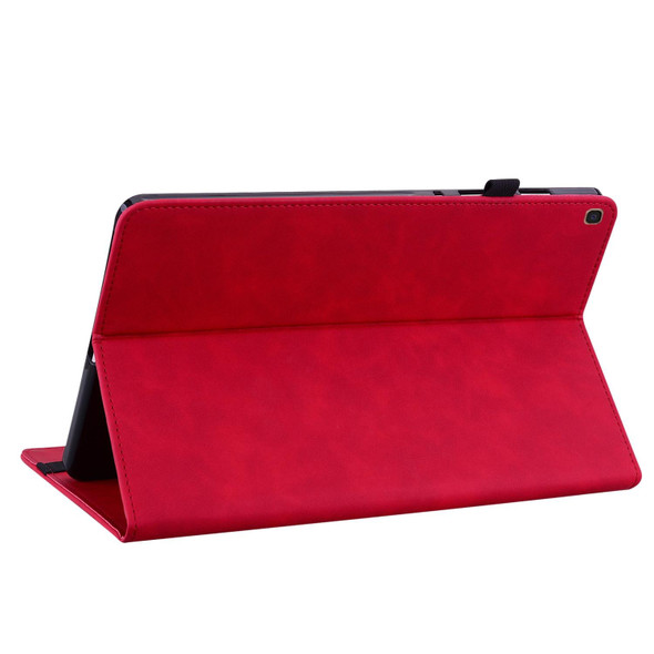 Samsung Galaxy Tab S6 Lite SM-P610 Skin Feel Solid Color Zipper Smart Leather Tablet Case(Red)