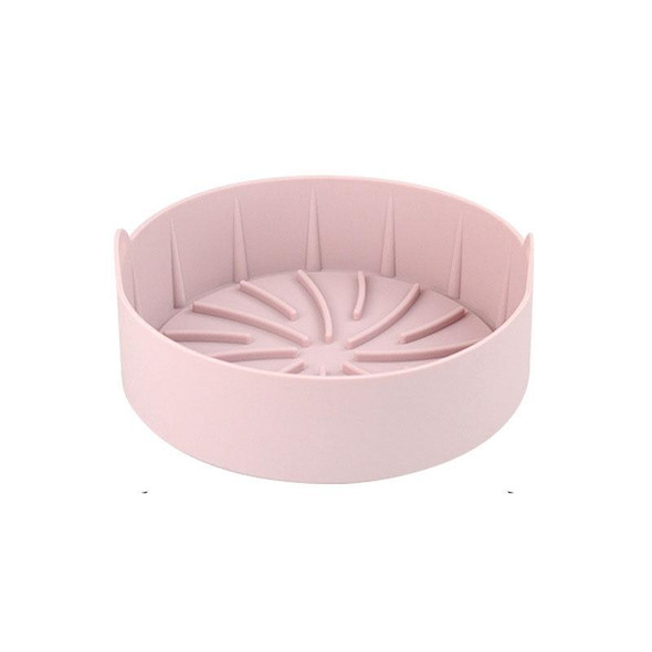 Air Fryer Silicone Grill Pan Accessories, Size: Round 16 cm(Pink)