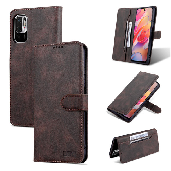 Xiaomi Poco M3 Pro 5G / Redmi Note 10 5G AZNS Dream II Skin Feel Horizontal Flip Leather Case(Coffee)