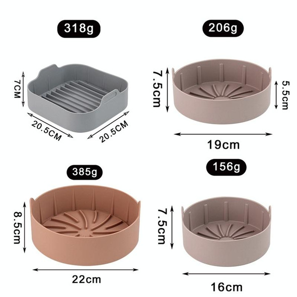 Air Fryer Silicone Grill Pan Accessories, Size: Round 16 cm(Gray)