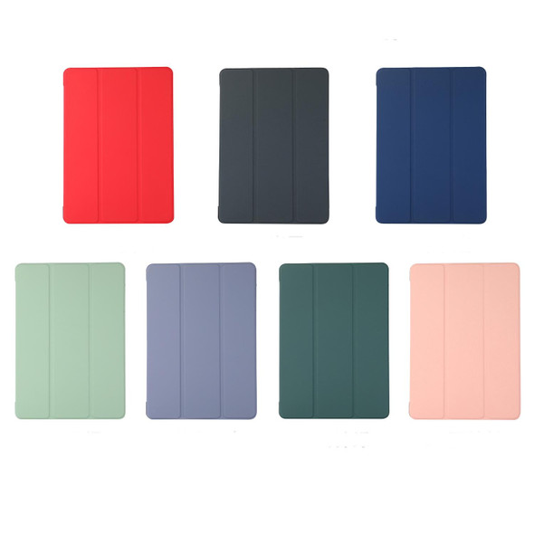 3-folding Skin Texture Horizontal Flip TPU + PU Leatherette Case with Holder - Samsung Galaxy Tab A 8.0 (2019) T290 / T295(Green)