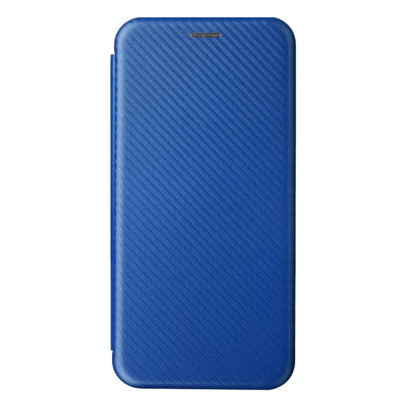Blackview A55 Carbon Fiber Texture Magnetic Horizontal Flip PU Phone Case(Blue)