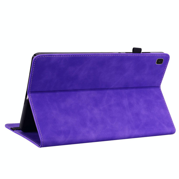 Samsung Galaxy Tab A7 10.4 2020 SM-T500 Skin Feel Solid Color Zipper Smart Leather Tablet Case(Purple)