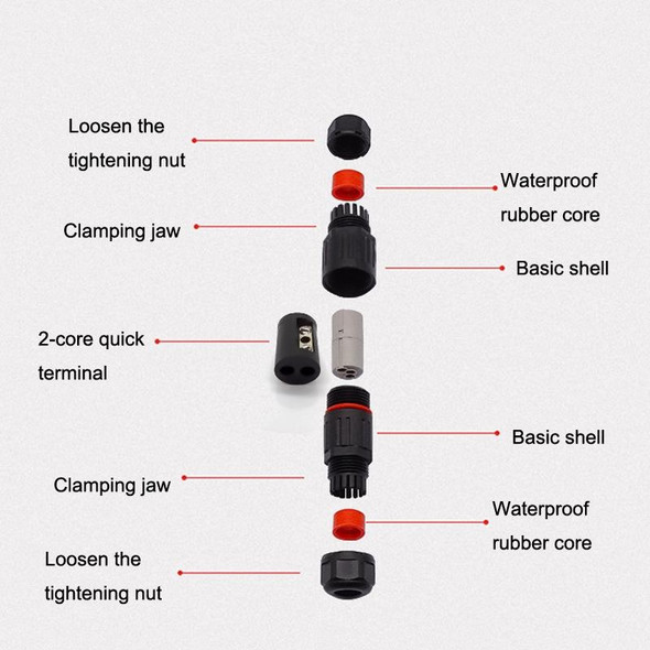 10 PCS CDF-M3 Waterproof Wire Connector, Specification: 2 Pin