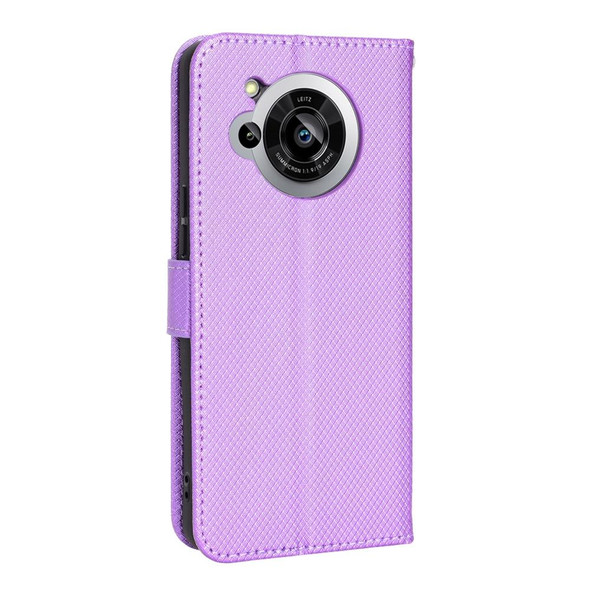 Sharp Aquos R7 Diamond Texture Leather Phone Case(Purple)