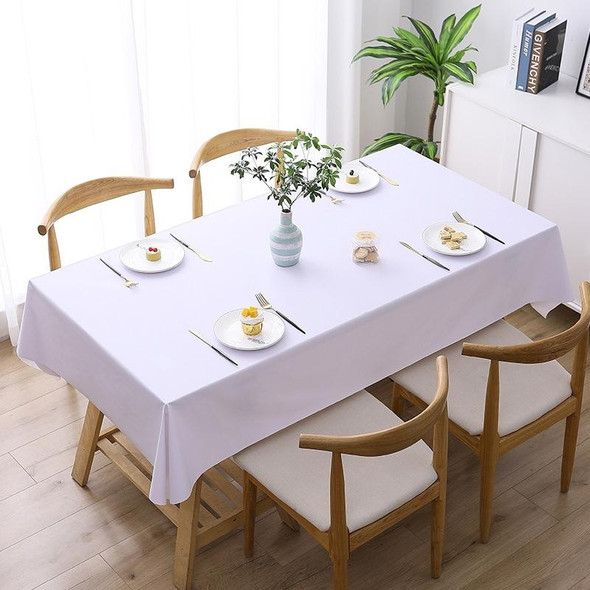 140x140cm Solid Color PVC Waterproof Oil-Proof And Scald-Proof Disposable Tablecloth(Pure White)