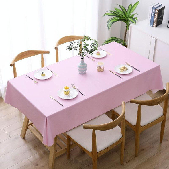 140x140cm Solid Color PVC Waterproof Oil-Proof And Scald-Proof Disposable Tablecloth(Pink)