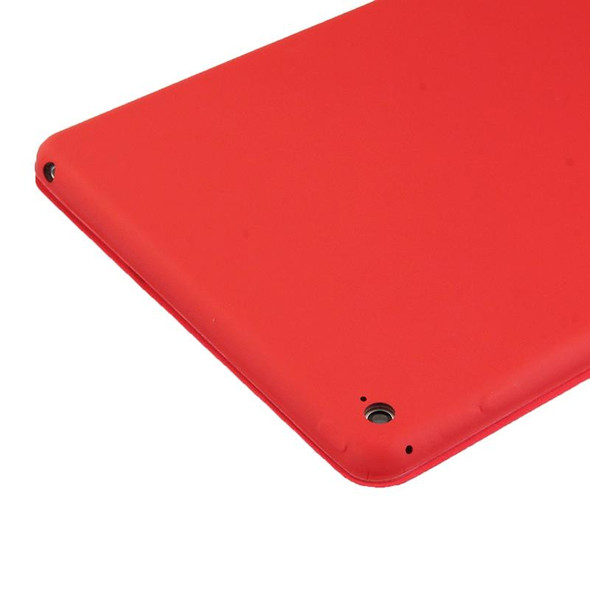 3-fold Naturally Treated Smart Leatherette Case with Sleep / Wake-up Function & Holder for iPad Air 2(Red)