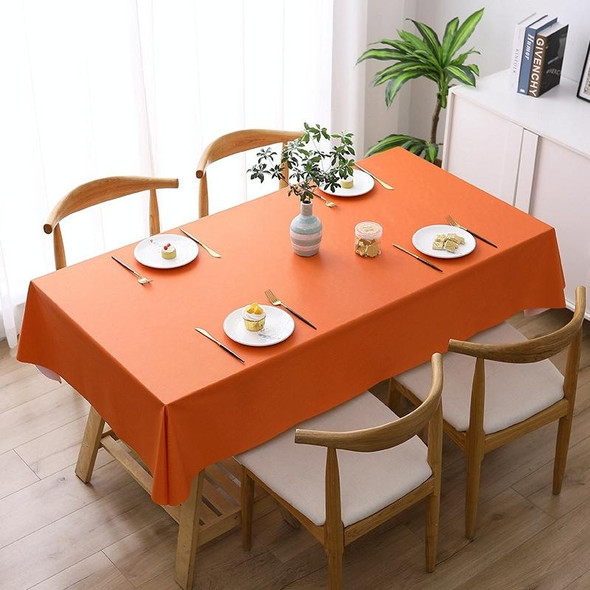 140x180cm Solid Color PVC Waterproof Oil-Proof And Scald-Proof Disposable Tablecloth(Orange)