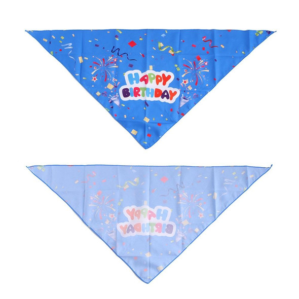 2 Sets Pet Birthday Suit Pearl Crown Hat Triangle Scarf Combination Birthday Dress Up Pet Supplies(Color Tape Pink)