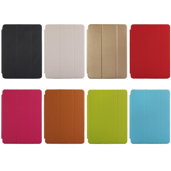 3-fold Naturally Treated Smart Leatherette Case with Sleep / Wake-up Function & Holder for iPad Air 2 (Fluorescent Green)