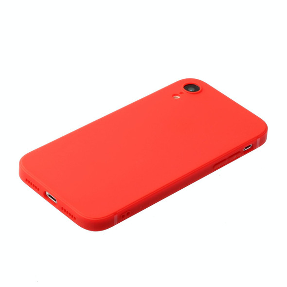 Straight Edge Solid Color TPU Shockproof Case - iPhone XR(Red)