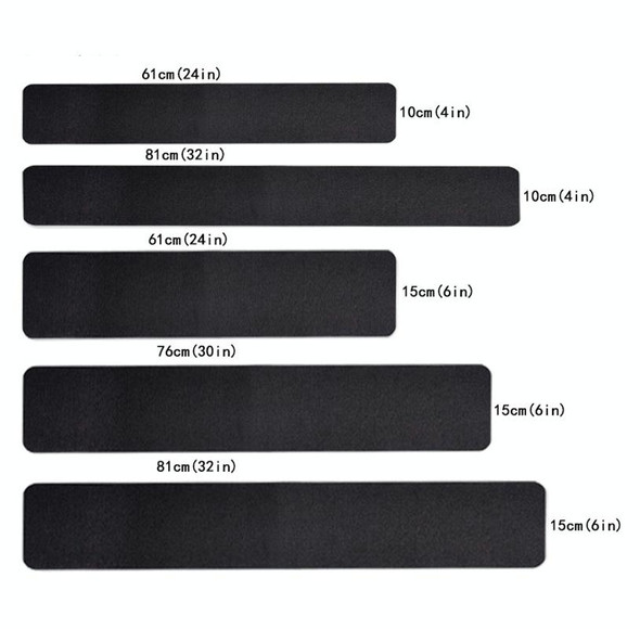 15 PCS PEVA  Rubber Non-marking Step Non-slip Tape,Size: 10 x 81cm(Gravel Black)