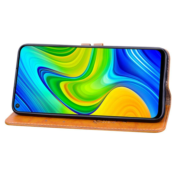 Xiaomi Redmi Note 9 Business Style Oil Wax Texture Horizontal Flip Leather Case with Holder & Card Slots & Wallet(Orange Yellow)