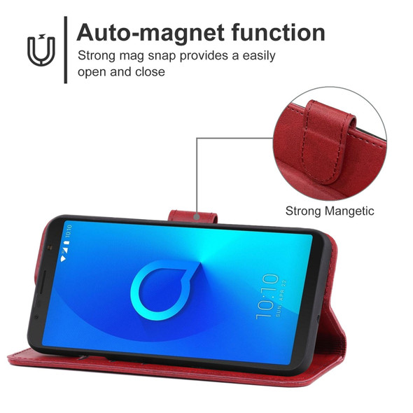 Leather Phone Case - Alcatel 3C(Red)