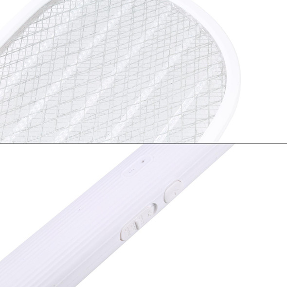 Multifunctional Rotating Folding Electric Mosquito Swatter (White)
