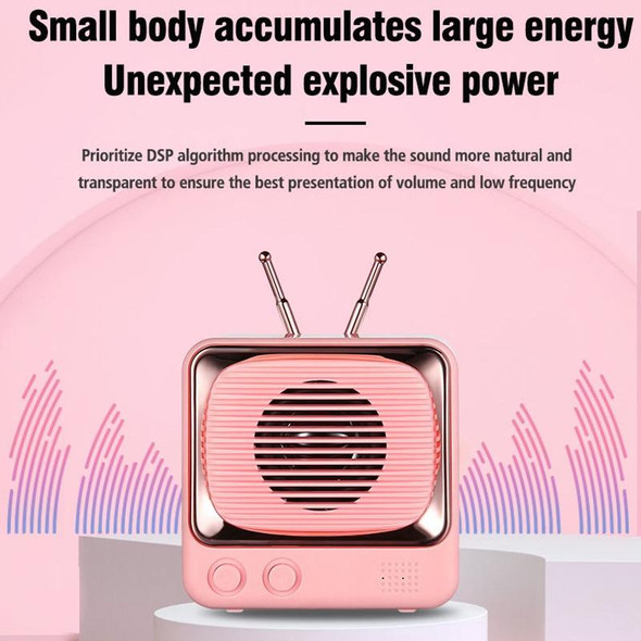 BD13 TV Shape Retro Bluetooth Wireless Speaker Mini Portable Card Audio(Black)