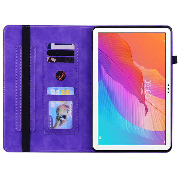 Huawei MatePad T 10s/Enjoy Tablet 2 Skin Feel Solid Color Zipper Leather Tablet Case(Purple)