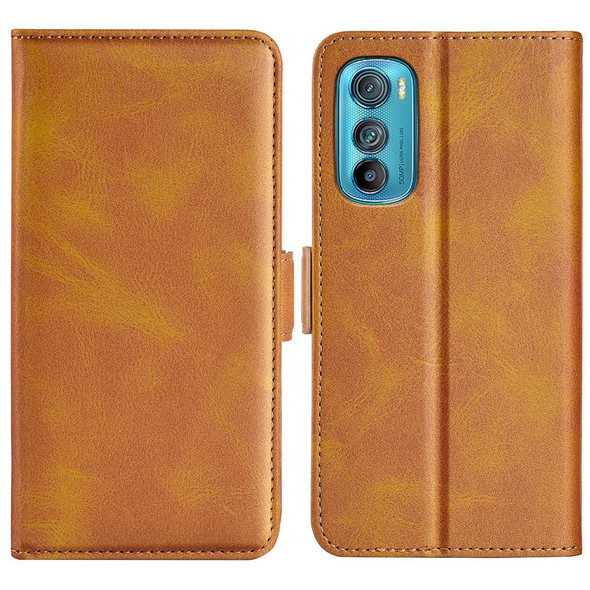 Motorola Moto Edge 30 5G Dual-side Magnetic Buckle Horizontal Flip Leather Phone Case(Yellow)