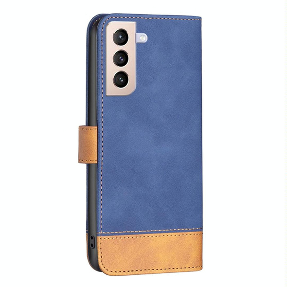 Samsung Galaxy S21+ 5G BF11 Color Matching Skin Feel Leather Phone Case(Blue)